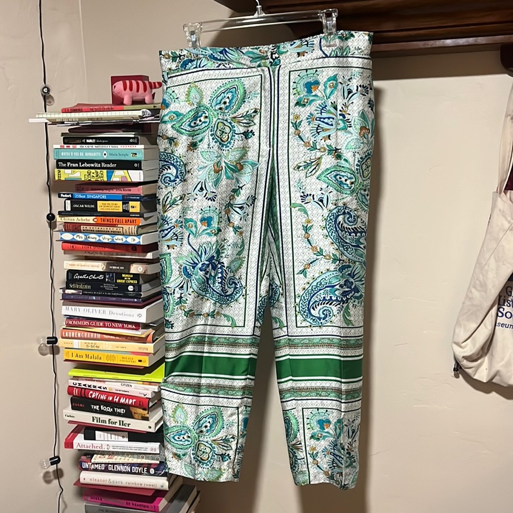 zara silky patterned pants